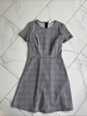 NWT Classic Gray Plaid A-Line Dress